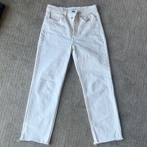 Frank & Eileen Off White Cropped Ankle Jeans -Monaghan